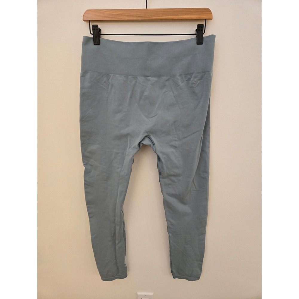 Gymshark High Rise Seamless Leggings Sage Blue Workout Athletic Pants‎